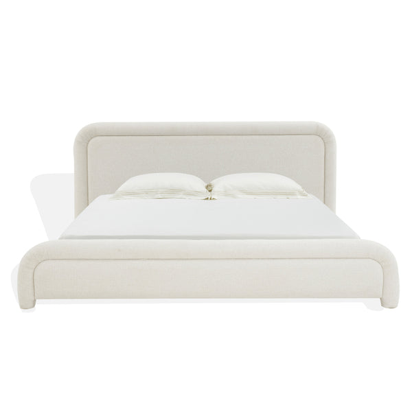 Safavieh Adelle Chenille Bed: Elevate Your Bedroom With Chic Elegance And Luxurious Comfort For Relaxation Cream Wood ,Fabric ,Foam Sfv4874a-k-2bx