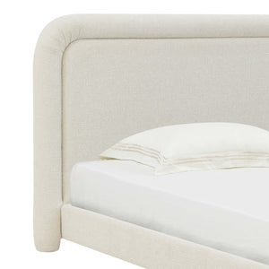 Safavieh Adelle Chenille Bed: Elevate Your Bedroom With Chic Elegance And Luxurious Comfort For Relaxation Cream Wood ,Fabric ,Foam Sfv4874a-q-2bx