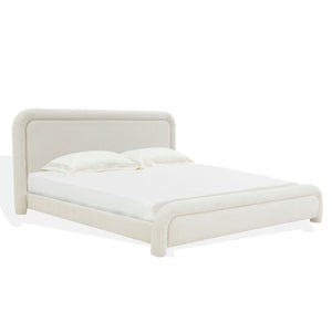 Safavieh Adelle Chenille Bed: Elevate Your Bedroom With Chic Elegance And Luxurious Comfort For Relaxation Cream Wood ,Fabric ,Foam Sfv4874a-q-2bx