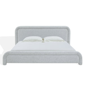 Safavieh Adelle Chenille Bed: Elevate Your Bedroom With Chic Elegance And Luxurious Comfort For Relaxation Black ,White Wood ,Fabric ,Foam Sfv4874b-q-2bx