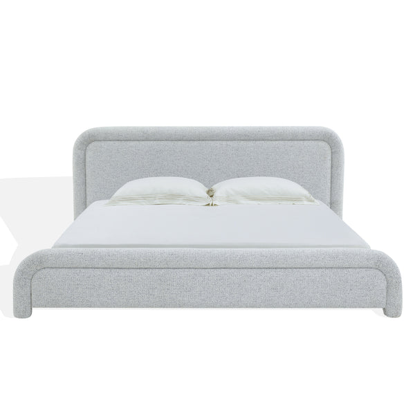 Safavieh Adelle Chenille Bed: Elevate Your Bedroom With Chic Elegance And Luxurious Comfort For Relaxation Black ,White Wood ,Fabric ,Foam Sfv4874b-q-2bx