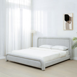 Safavieh Adelle Chenille Bed: Elevate Your Bedroom With Chic Elegance And Luxurious Comfort For Relaxation Black ,White Wood ,Fabric ,Foam Sfv4874b-q-2bx