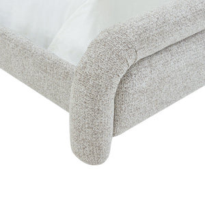 Safavieh Adelle Chenille Bed: Elevate Your Bedroom With Chic Elegance And Luxurious Comfort For Relaxation Brown ,White Wood ,Fabric ,Foam Sfv4874c-q-2bx