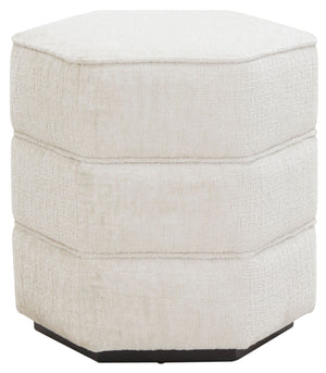 Safavieh Rosaria Chenille Hexagon Ottoman - Stylish & Comfortable Accent For Your Living Room Decor Essentials Beige Wood ,Fabric ,Foam Sfv4875a