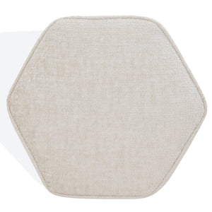 Safavieh Rosaria Chenille Hexagon Ottoman - Stylish & Comfortable Accent For Your Living Room Decor Essentials Beige Wood ,Fabric ,Foam Sfv4875a