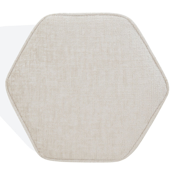 Safavieh Rosaria Chenille Hexagon Ottoman - Stylish & Comfortable Accent For Your Living Room Decor Essentials Beige Wood ,Fabric ,Foam Sfv4875a