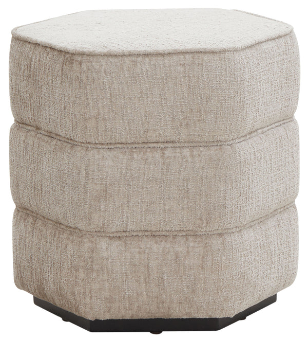 Safavieh Rosaria Chenille Hexagon Ottoman - Stylish & Comfortable Accent For Your Living Room Decor Essentials Taupe Wood ,Fabric ,Foam Sfv4875b