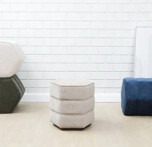 Safavieh Rosaria Chenille Hexagon Ottoman - Stylish & Comfortable Accent For Your Living Room Decor Essentials Taupe Wood ,Fabric ,Foam Sfv4875b