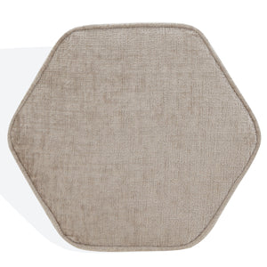 Safavieh Rosaria Chenille Hexagon Ottoman - Stylish & Comfortable Accent For Your Living Room Decor Essentials Taupe Wood ,Fabric ,Foam Sfv4875b