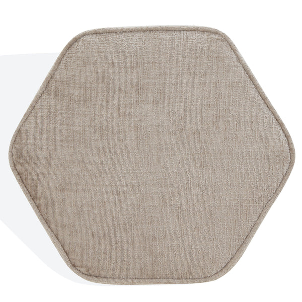 Safavieh Rosaria Chenille Hexagon Ottoman - Stylish & Comfortable Accent For Your Living Room Decor Essentials Taupe Wood ,Fabric ,Foam Sfv4875b