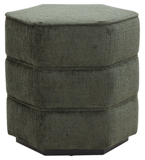 Safavieh Rosaria Chenille Hexagon Ottoman - Stylish & Comfortable Accent For Your Living Room Decor Essentials Dark Green Wood ,Fabric ,Foam Sfv4875d