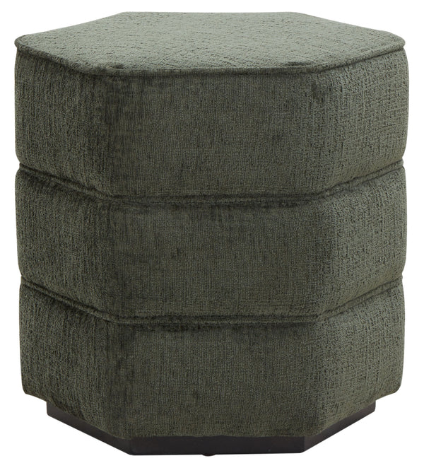 Safavieh Rosaria Chenille Hexagon Ottoman - Stylish & Comfortable Accent For Your Living Room Decor Essentials Dark Green Wood ,Fabric ,Foam Sfv4875d