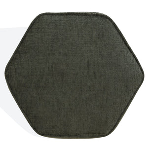 Safavieh Rosaria Chenille Hexagon Ottoman - Stylish & Comfortable Accent For Your Living Room Decor Essentials Dark Green Wood ,Fabric ,Foam Sfv4875d
