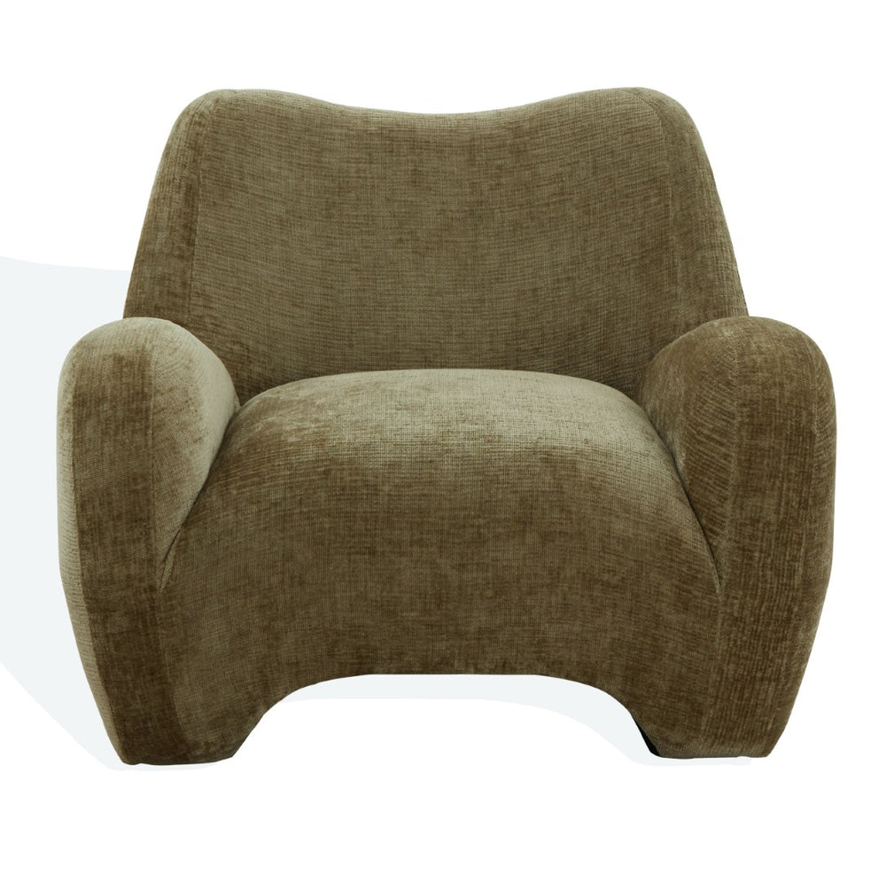 Safavieh RANDAL Chenille Accent Chair - Cozy, Stylish Seating for Living Rooms, Offices, or Reading Nooks Olive Green SFV4878B