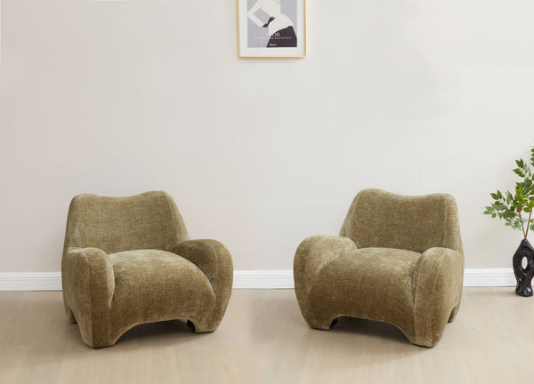 Safavieh Randal Chenille Accent Chair – Cozy Comfort And Stylish Design For Your Living Space Transformation Olive Green Wood ,Fabric ,Foam Sfv4878b