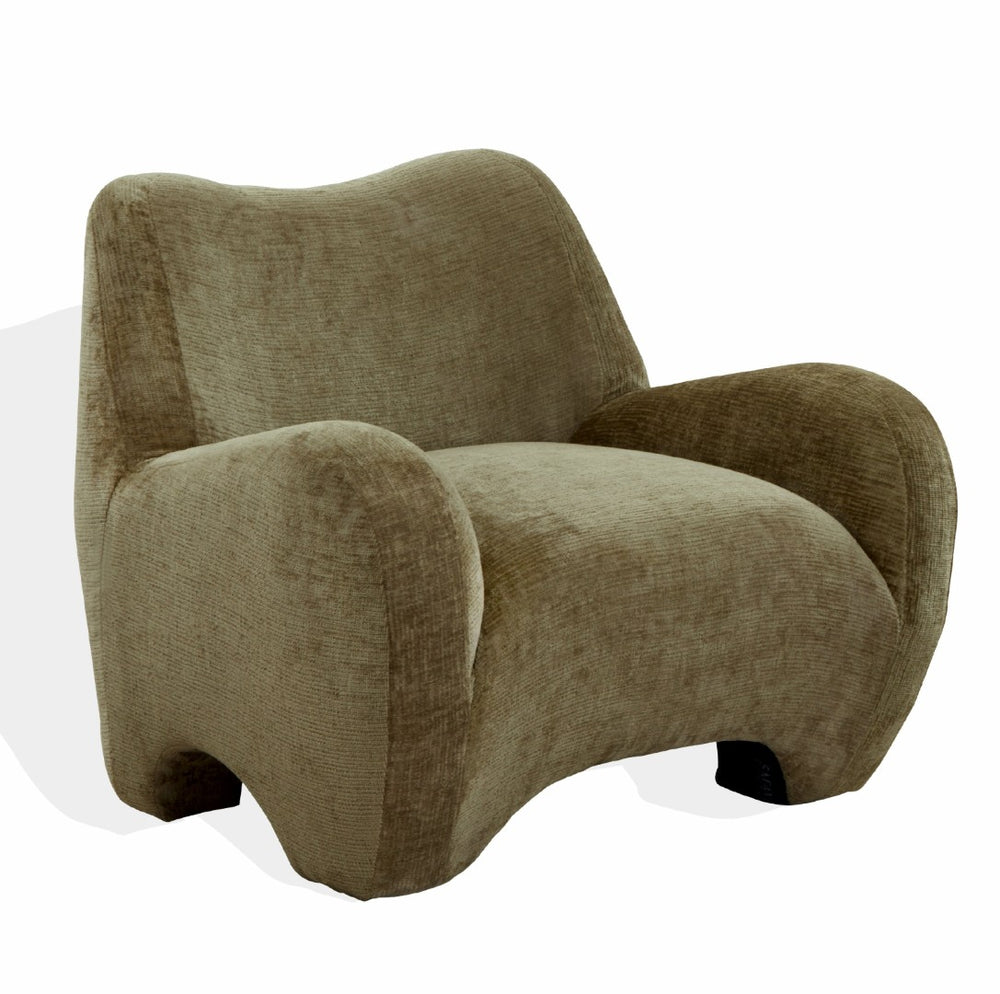 Safavieh RANDAL Chenille Accent Chair - Cozy, Stylish Seating for Living Rooms, Offices, or Reading Nooks Olive Green SFV4878B