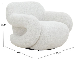 Safavieh Kaylana Chenille Swivel Accent Chair In Light Grey – Stylish Comfort For Elegant Home Décor Light Grey Wood ,Fabric ,Foam Sfv4879a