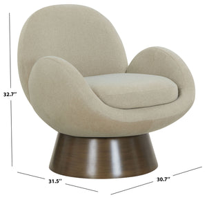 Safavieh Paolini Metal Base Accent Chair - Stylish Comfort For Your Living Space With Luxurious Design Light Brown ,Antique Gold Wood ,Metal ,Fabric ,Foam Sfv4880a