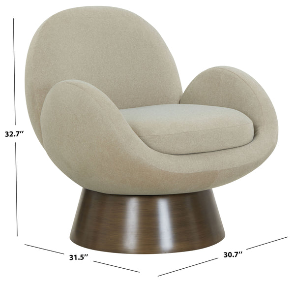 Safavieh Paolini Metal Base Accent Chair - Stylish Comfort For Your Living Space With Luxurious Design Light Brown ,Antique Gold Wood ,Metal ,Fabric ,Foam Sfv4880a