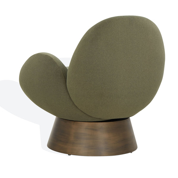 Safavieh Paolini Metal Base Accent Chair - Stylish Comfort For Your Living Space With Luxurious Design Olive Green ,Antique Gold Wood ,Metal ,Fabric ,Foam Sfv4880c