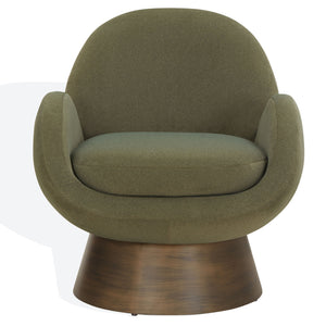 Safavieh Paolini Metal Base Accent Chair - Stylish Comfort For Your Living Space With Luxurious Design Olive Green ,Antique Gold Wood ,Metal ,Fabric ,Foam Sfv4880c