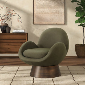 Safavieh PAOLINI Metal Base Accent Chair – Contemporary Luxury Design for Living Spaces & Comfort Needs Olive Green / Antique Gold SFV4880C