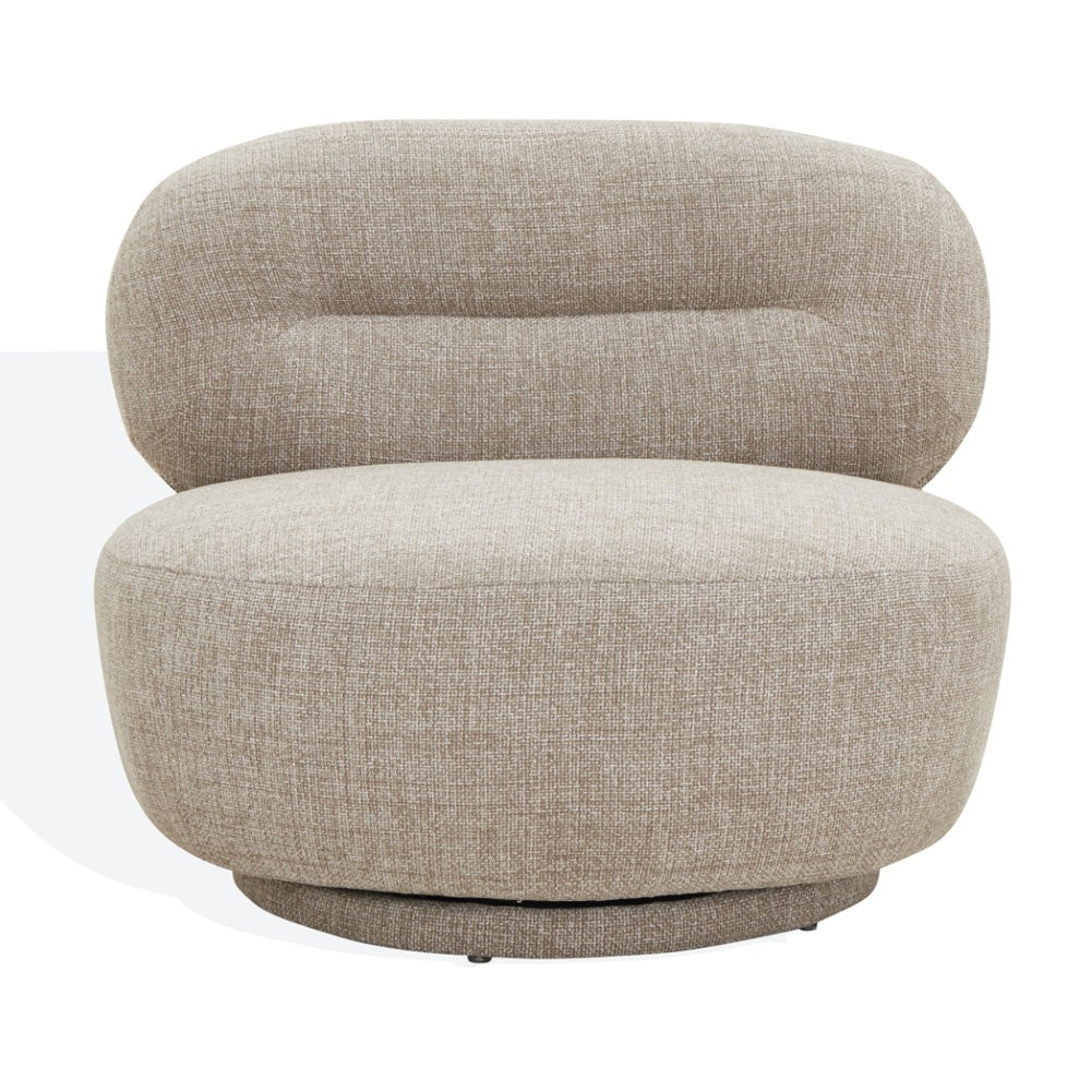 Safavieh OLIVIANGELA Swivel Lounge Chair - Luxurious Brown Accent with 360° Mobility for Modern Spaces SFV4881A