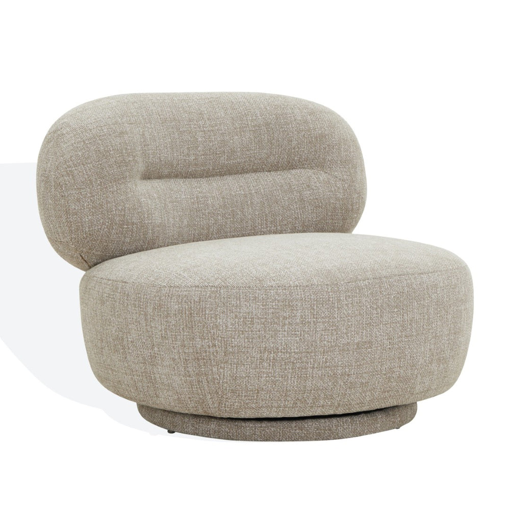 Safavieh OLIVIANGELA Swivel Lounge Chair - Luxurious Brown Accent with 360° Mobility for Modern Spaces SFV4881A