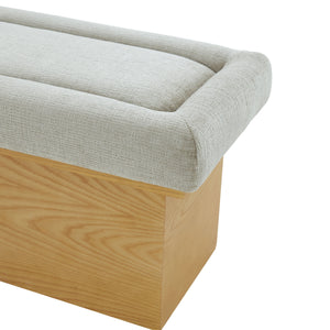 Trudy Upholstered Chenille Bench With Solid Wood Frame, 51" Comfort Seat For Entryway & Bedroom