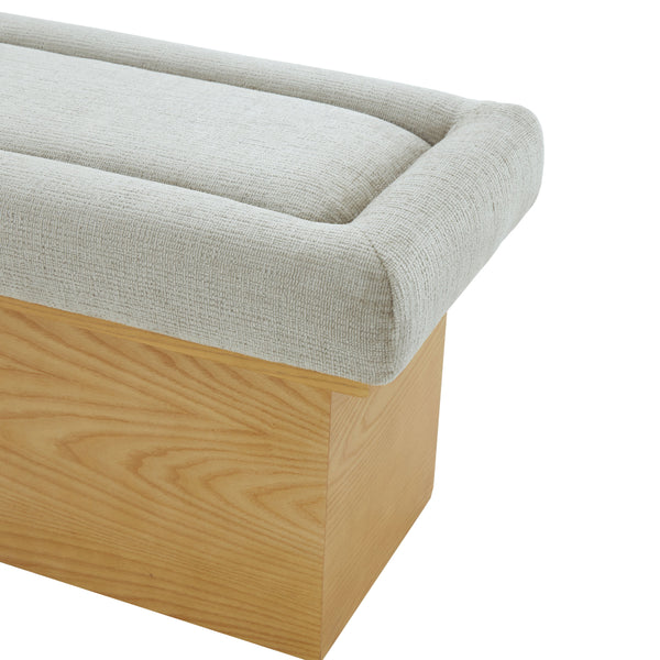 Trudy Upholstered Chenille Bench With Solid Wood Frame, 51" Comfort Seat For Entryway & Bedroom