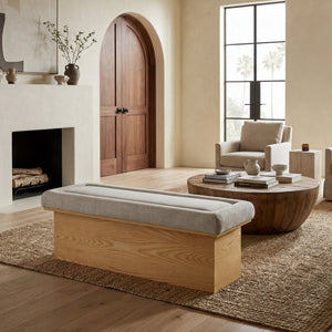 Trudy Upholstered Chenille Bench With Solid Wood Frame, 51" Comfort Seat For Entryway & Bedroom