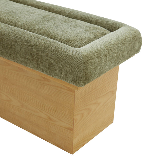 Trudy Upholstered Chenille Bench With Solid Wood Frame, 51" Comfort Seat For Entryway & Bedroom