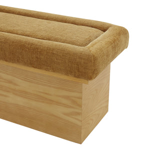 Trudy Upholstered Chenille Bench With Solid Wood Frame, 51" Comfort Seat For Entryway & Bedroom