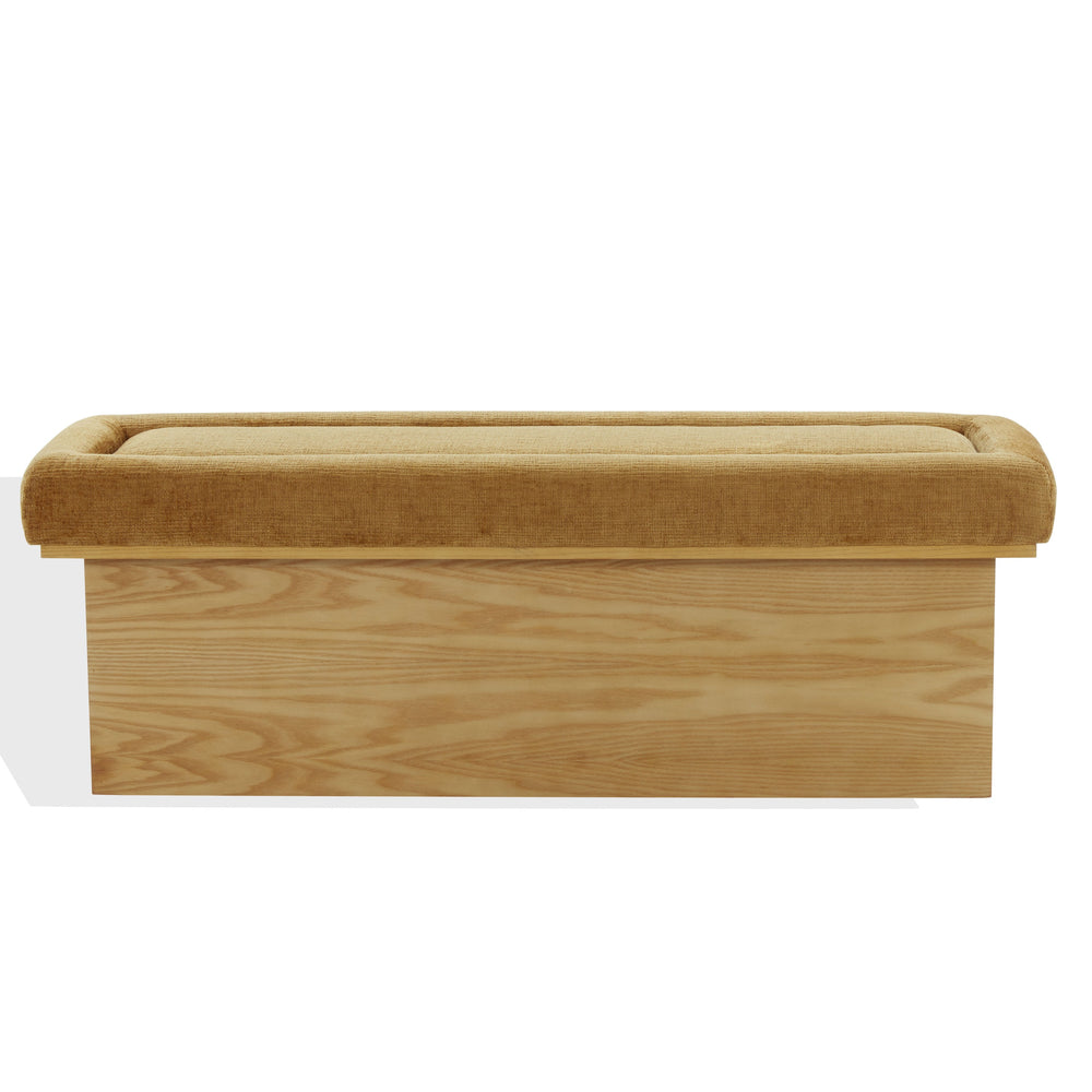 Trudy Upholstered Chenille Bench With Solid Wood Frame, 51" Comfort Seat For Entryway & Bedroom