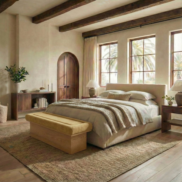 Trudy Upholstered Chenille Bench With Solid Wood Frame, 51" Comfort Seat For Entryway & Bedroom