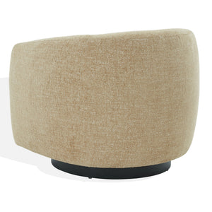 Kellybryn Chenille Swivel Chair With Plush Foam Cushioning, Wood Frame And 360° Metal Base For Cozy Style