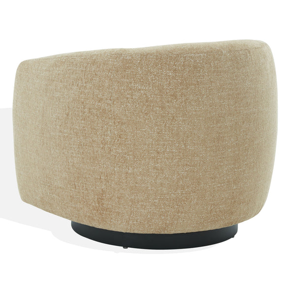 Kellybryn Chenille Swivel Chair With Plush Foam Cushioning, Wood Frame And 360° Metal Base For Cozy Style