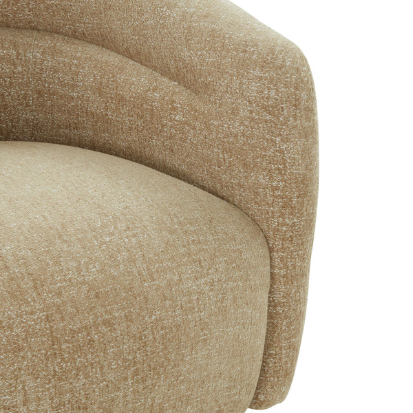 Kellybryn Chenille Swivel Chair With Plush Foam Cushioning, Wood Frame And 360° Metal Base For Cozy Style