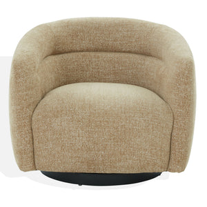Kellybryn Chenille Swivel Chair With Plush Foam Cushioning, Wood Frame And 360° Metal Base For Cozy Style