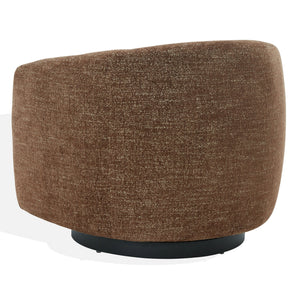Kellybryn Chenille Swivel Chair With Plush Foam Cushioning, Wood Frame And 360° Metal Base For Cozy Style