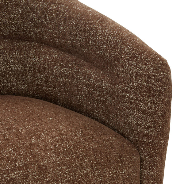 Kellybryn Chenille Swivel Chair With Plush Foam Cushioning, Wood Frame And 360° Metal Base For Cozy Style