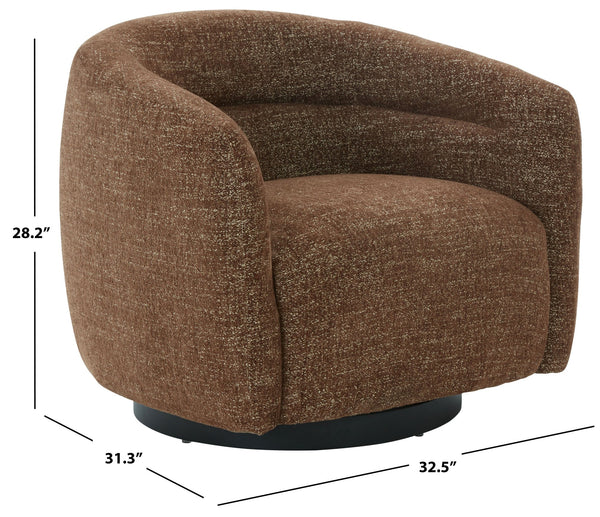 Kellybryn Chenille Swivel Chair With Plush Foam Cushioning, Wood Frame And 360° Metal Base For Cozy Style