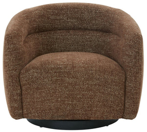 Kellybryn Chenille Swivel Chair With Plush Foam Cushioning, Wood Frame And 360° Metal Base For Cozy Style