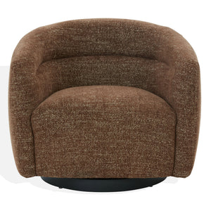 Kellybryn Chenille Swivel Chair With Plush Foam Cushioning, Wood Frame And 360° Metal Base For Cozy Style