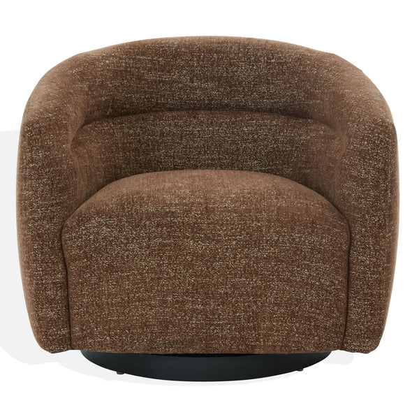 Kellybryn Chenille Swivel Chair With Plush Foam Cushioning, Wood Frame And 360° Metal Base For Cozy Style