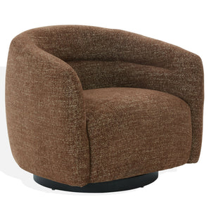 Kellybryn Chenille Swivel Chair With Plush Foam Cushioning, Wood Frame And 360° Metal Base For Cozy Style