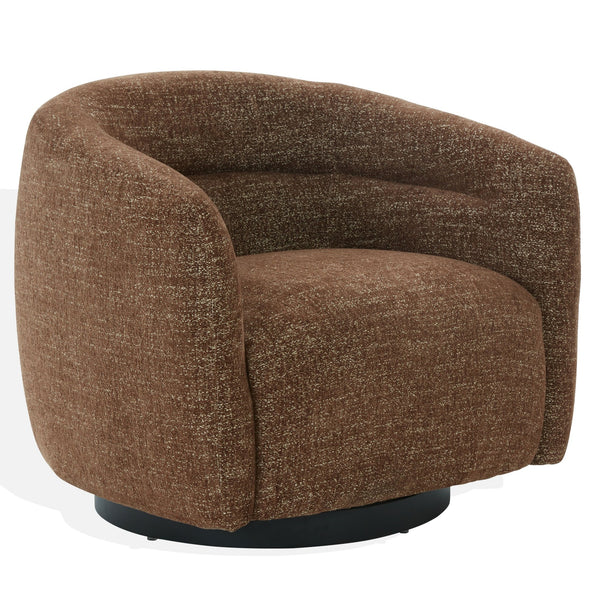 Kellybryn Chenille Swivel Chair With Plush Foam Cushioning, Wood Frame And 360° Metal Base For Cozy Style