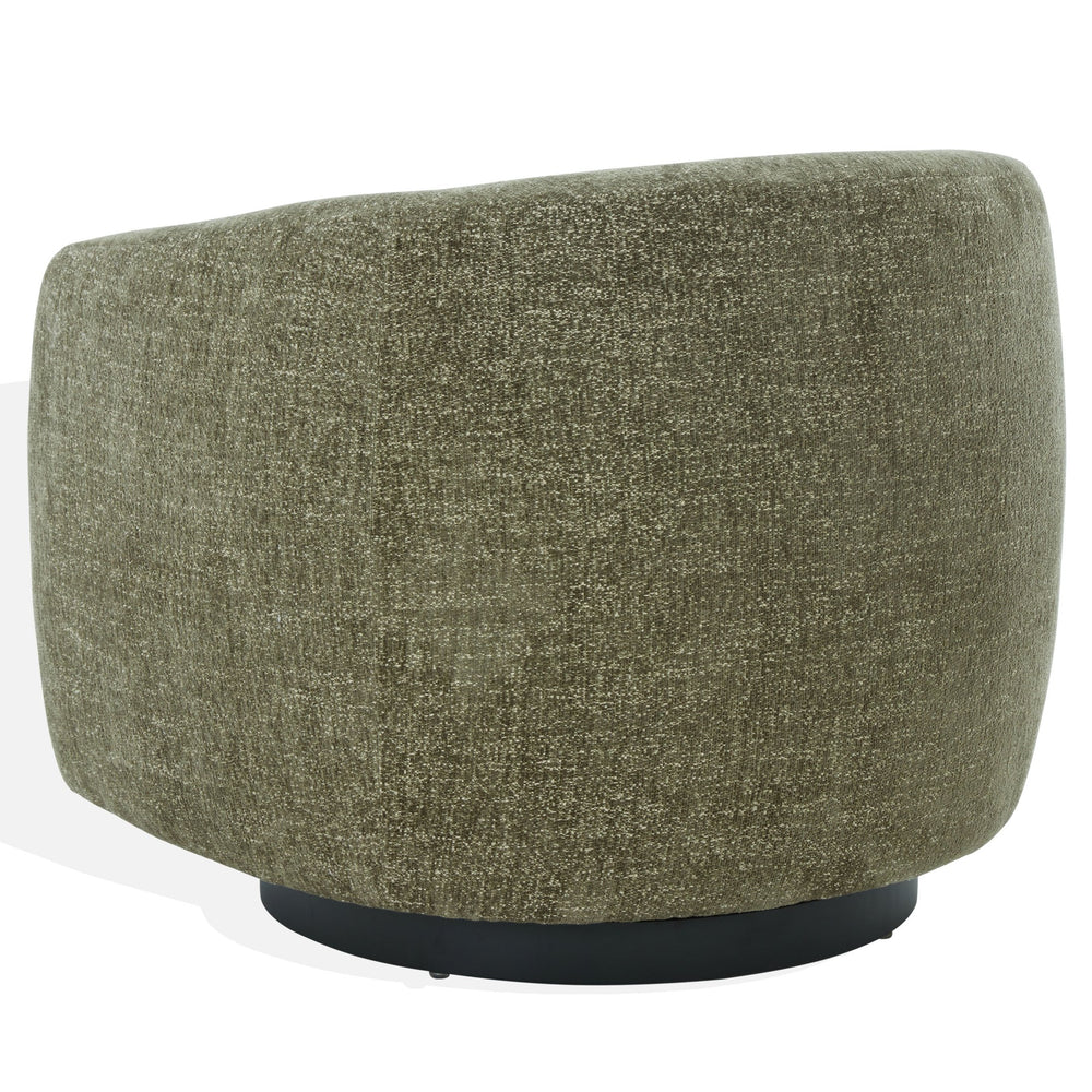 Kellybryn Chenille Swivel Chair With Plush Foam Cushioning, Wood Frame And 360° Metal Base For Cozy Style