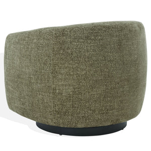 Kellybryn Chenille Swivel Chair With Plush Foam Cushioning, Wood Frame And 360° Metal Base For Cozy Style