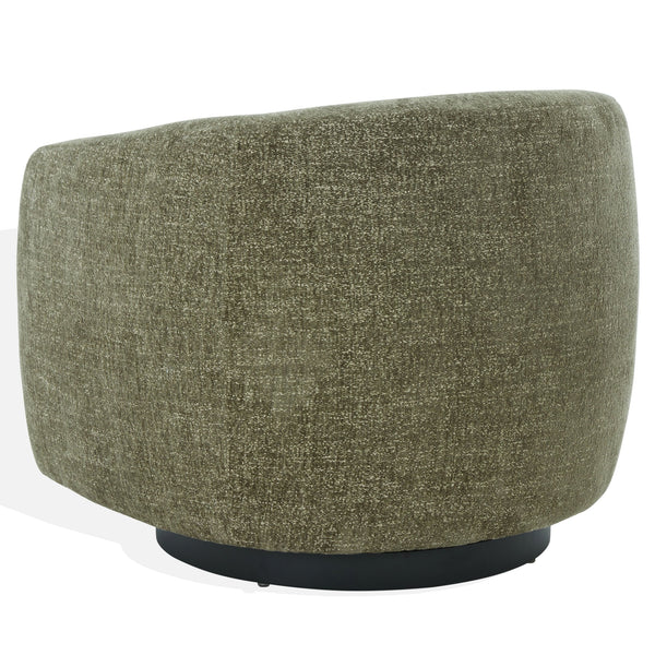 Kellybryn Chenille Swivel Chair With Plush Foam Cushioning, Wood Frame And 360° Metal Base For Cozy Style